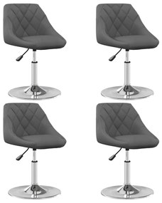 vidaXL Scaune de bucătărie pivotante, 4 buc., gri închis, catifea