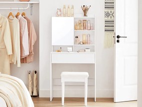 Masuta de toaleta cu oglinda LUNAVI 70x40 cm, albă