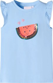 vidaXL Tricou pentru copii cu mâneci scurte, albastru deschis, 104
