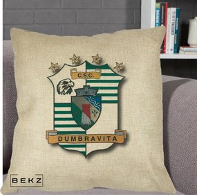 Perna Personalizata CSC Dumbravita Fotbal, 40x40 cm, Crem, Husa Detasabila, Perna Inclusa, BEKZ®