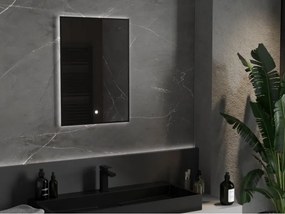 Mexen Erma oglindă de baie iluminată 50 x 70 cm, LED 6000K, anti-abur, ramă neagră - 9814-050-070-611-70