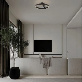 Plafoniera circulara aluminiu negru LED CCT ADALIZ 50cm