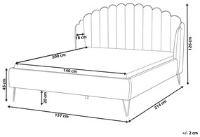 Pat matrimonial 140 cm Alise (gri) (cu somieră). 1077497