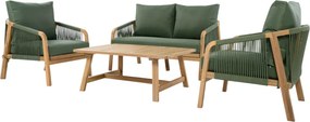 Set de grădină, lemn de salcâm, verde/natural, NADIM