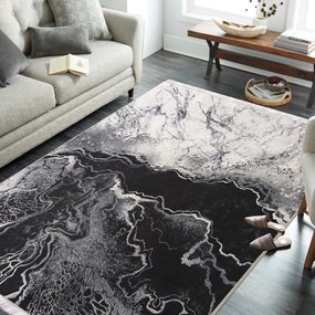 Covor gri antiderapant cu model abstract Lăţime: 160 cm | Lungime: 220 cm