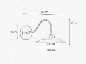 Aplica de perete realizata manual din alama Elio