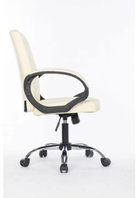 RESIGILAT-Scaun birou, SIB014, Piele ecologică, Alb perlat,
