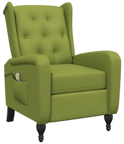 329355 vidaXL Fotoliu de masaj rabatabil, verde deschis, catifea