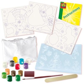 Set creativ de copii cu mulaj si pictura - 3 panze de pictat printese