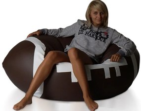 Fotoliu puf Rugby XXL (maro + Alb). 1054543