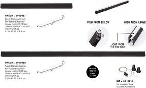 Sina magnetica suspendata cu iluminat in partea superioara Breda 200cm