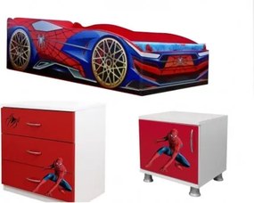 Pat masina spiderman +comoda+noptiera