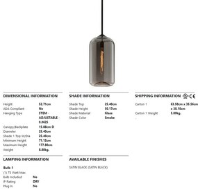 Pendul design vintage-industrial DISTRICT big, abajur fumuriu