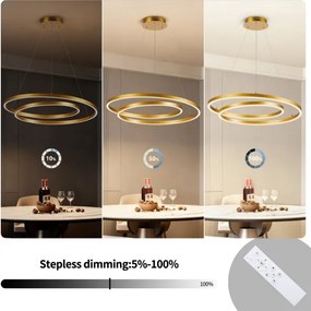 Brilagi-LED Lustră suspendată dimabilă pe cablu TWISTER LED/75W/230V 3000–6000K aurie + telecomandă
