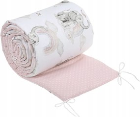 ShopJK PRPTECȚIE PEREȚI PENTRU PĂTUȚ 180 CM ELEFANT ROZ