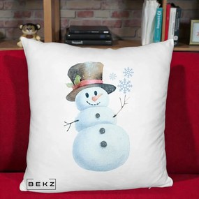 Perna Decorativa Om de Zapada cu Joben si Vasc, 40x40 cm, Alb Pufos, Husa Detasabila, Perna Inclusa, BEKZ®