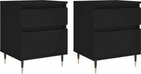 vidaXL Noptiere, 2 buc., negru, 40x35x50 cm, lemn compozit