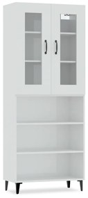 3114952 vidaXL Dulap înalt, alb extralucios, 69,5x34x180 cm, lemn compozit