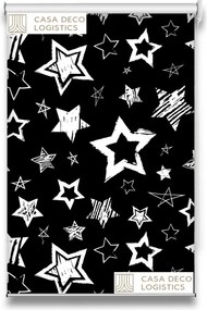 Roletă textilă Urban 4018 cu stele alb-negru