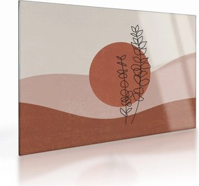 Tablou pe sticlă - Boho frunze N⁰1 (70x50 cm)