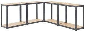 Jusky Set 2 rafturi - 160 x 80 x 40 cm - gri