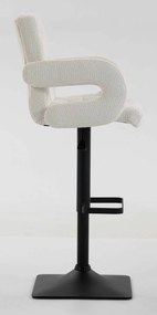 HR8404KW Scaun Crem Boucle cu Bază Neagră