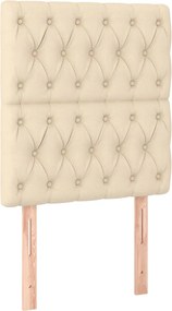 vidaXL Tăblie de pat crem 80x7x118/128 cm, material textil