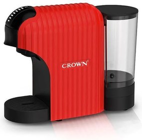Espressor cu capsule 7in1 Crown CCM-1532R, 1400 W, 20 bar, 0.9 L, 7 adaptoare, Indicator LED, Controlul lungimii cafelei, Rosu/Negru