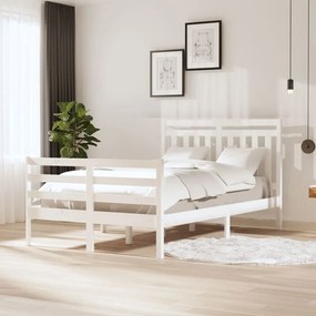 3100650 vidaXL Cadru de pat, alb, 120x200 cm, lemn masiv