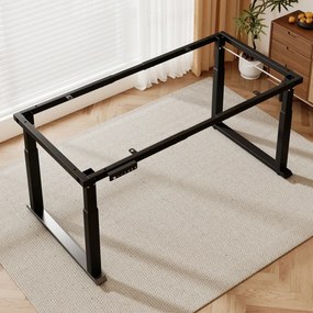 ELEVON ST01 - Cadru electric reglabil pentru birou, 2 motoare, înălțime reglabilă 70–114 cm, structură extensibilă 112–165 cm, 4 memorii, senzor anti-coliziune, funcționare silențioasă, Negru