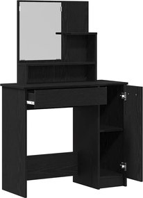 vidaXL Masă de Machiaj Stejar Negru 86,5 x 35 x 136 cm Lemn compozit