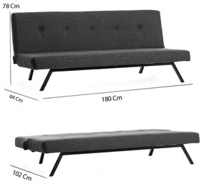 Canapea 2 locuri LOKO, gri închis