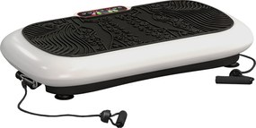 Placă vibratoare HOMCOM cu 99 trepte, 2 benzi fitness 73 x 40 x 13cm Alb+Negru | Aosom Romania