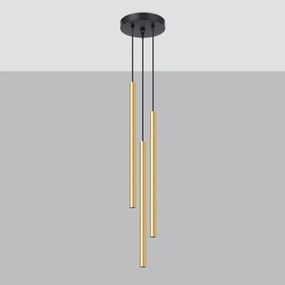 Lustră pe cablu Sollux SL.1197 PASTELO 3xG9/8W/230V auriu