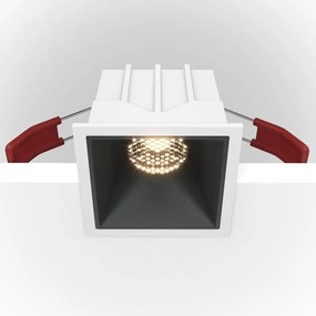 Spot LED incastrabil dimabil design tehnic Alpha alb, negru, 6,5x6,5cm, 3000K