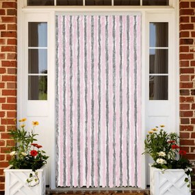 vidaXL Perdea pentru insecte, gri argintiu și roz, 100x230cm, chenille