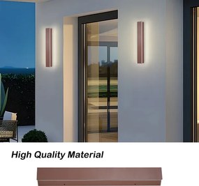 Brilagi - Aplică LED de perete pentru exterior LINEAR, 8W, 230V, 3000K, IP65, 30 cm, maro, CRI 90