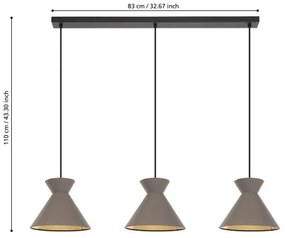 Eglo 900348 - Lampă suspendată pe cablu NASTASIA 3xE27/40W/230V