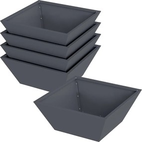 vidaXL Vază pentru Grădină 5 pcs Antracit 40 x 40 x 15 cm