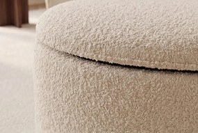 Bancheta tapitata cu spatiu de depozitare ELEMENTAL 120cm boucle champagne beige