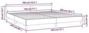 Cadru de pat cu tablie, cappuccino, 180x200 cm, piele ecologica Cappuccino, 180 x 200 cm