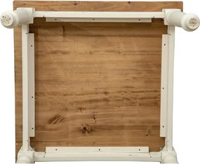 Masa fixa, L90  90  H78 cm, culoare natur alb antic, Lemn Masiv