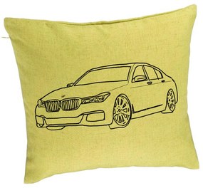 Perna Decorativa, Model BMW Lover, 40x40 cm, Verde, Husa Detasabila, Burduf