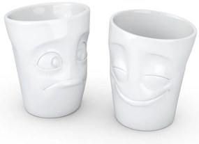 Set 2 căni din porțelan 58products Cheery &amp; Baffled, alb