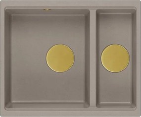 Chiuveta compozit incastrata Quadron Logan 150 bej - auriu 56x46 cm