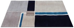 Covor Sea Bedora, 160x230 cm, 100% lana, albastru, finisat manual