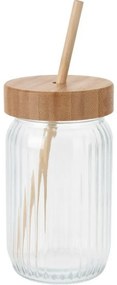Pahar de băuturi cu capac din bambus EH, 0,5 l