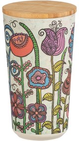 Doză Wenko Flowers, cu capac din bambus, 950 ml, L
