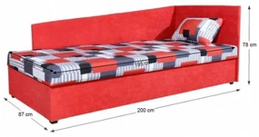 Pat cu spaţiu de depozitare, drept, saltea spumă 82x195, EDVIN 4 LUX