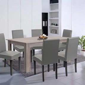 Set de masă Leon 6+1 stejar York gri